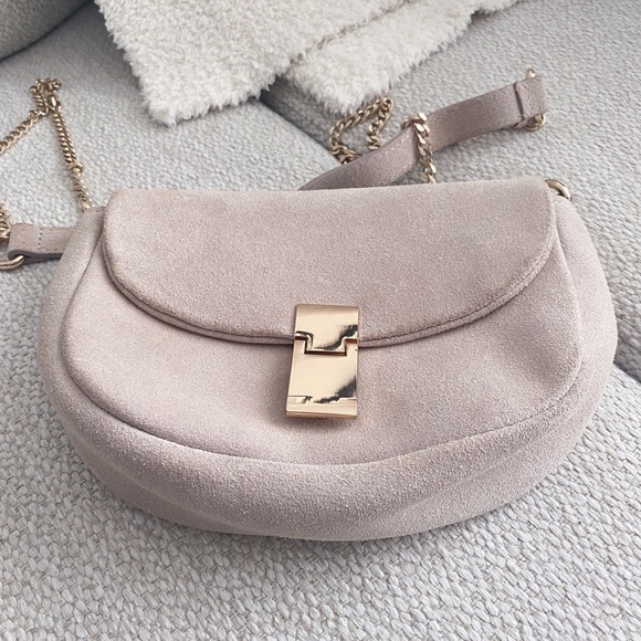 Suede shoulder bag Blush Pink - Picture 5 of 7